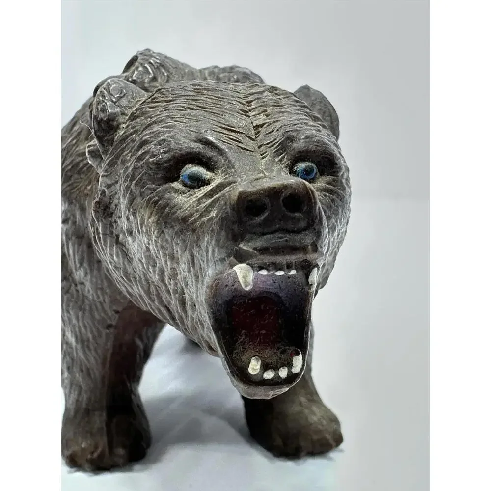 Vintage Brown Grizzly Bear Open Mouth PVC Figure‎ AAA 6